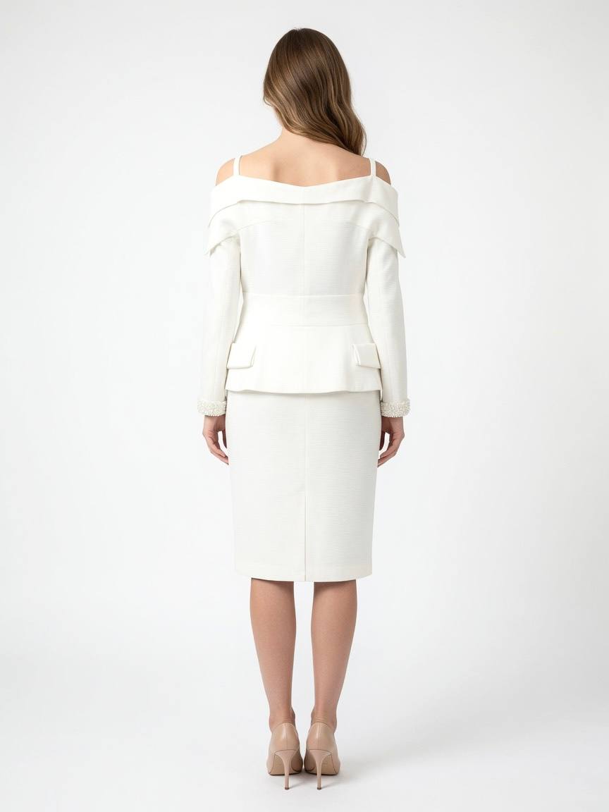Completo tailleur bianco panna