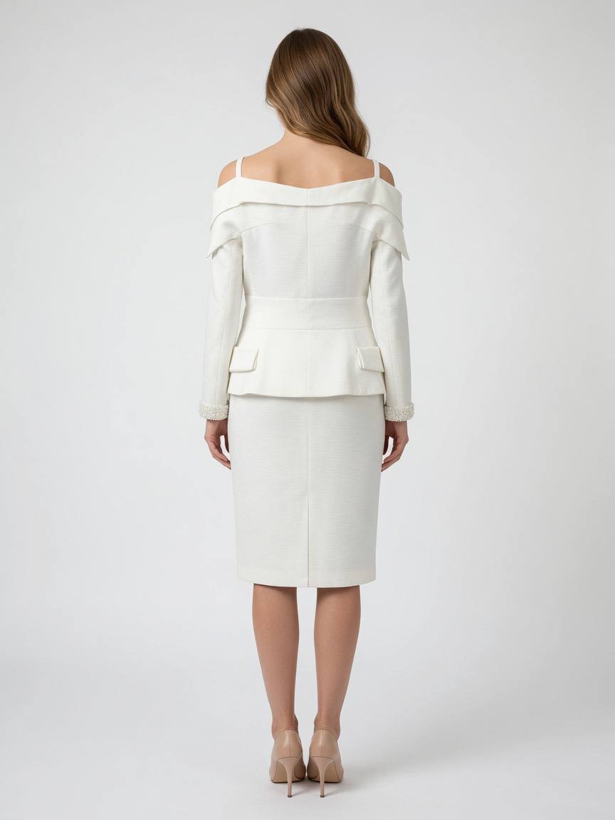Completo tailleur bianco panna