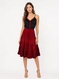 Completo top e gonna nero e rosso