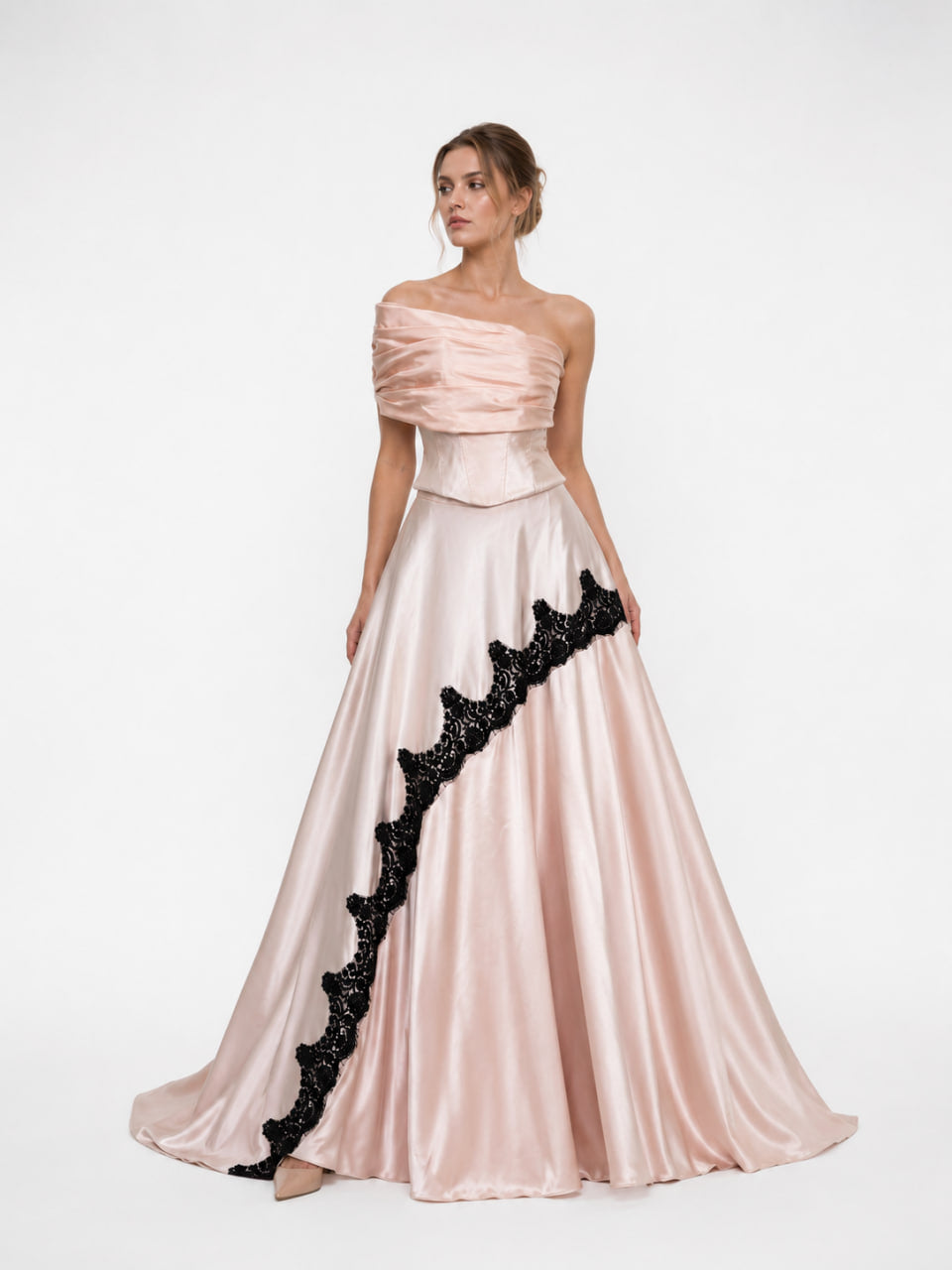 Completo corsetto e gonna rosa e nero