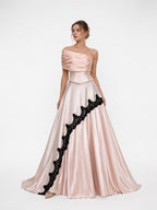 Completo corsetto e gonna rosa e nero