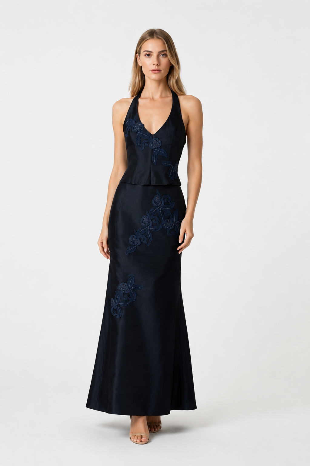 Completo top e gonna blu black