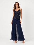 Completo pantalone e top blu
